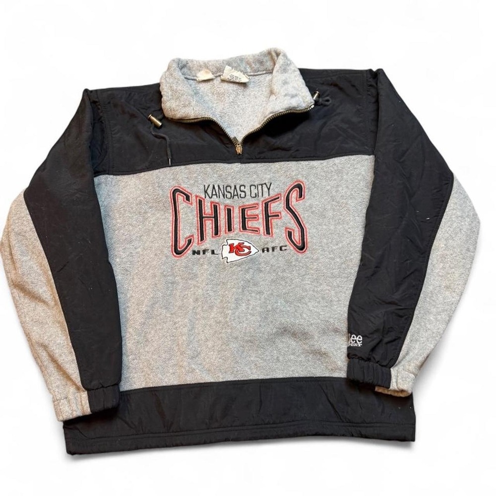 Vintage Lee Sport Kansas City Chiefs NFL quarter zip Sweatshirt size medium